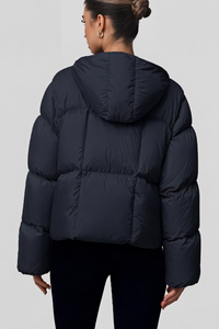 Women's bread-style hooded cotton jacket.