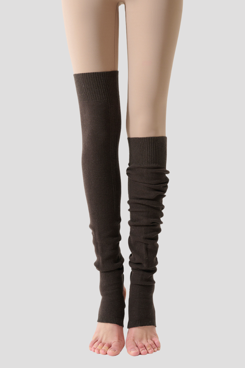 Women's Stirrup Slouch Leg Warmers Ribbed Knit Balletcore Yoga Socks