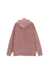 Unisex Fall Washed Vintage Zip-Up Hooded Sports Jacket