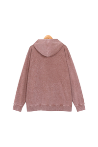 Unisex Fall Washed Vintage Zip-Up Hooded Sports Jacket