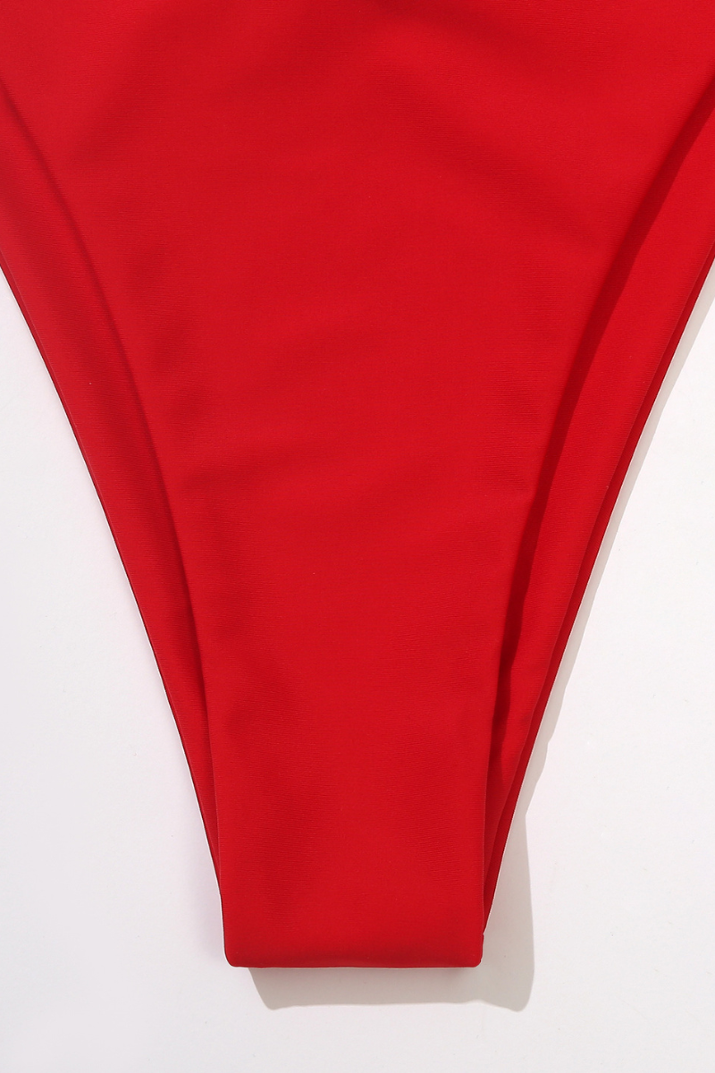 Women's Solid Triangular Cup Backless Sexy Bikini