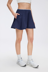 Women's Color-Block Tennis Skirt with Pockets