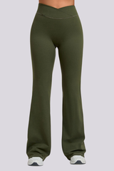 Women's Athletic Naked Feel Cross Waist Yoga Flared Pants