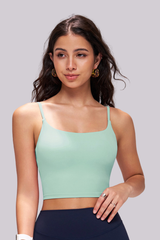 Women's Athletic Cross-back U-neck Solid Tank Top