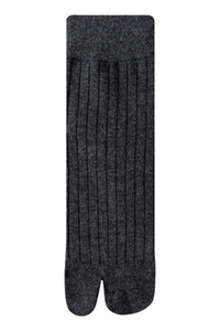 Women's Two-Toe Vertical Stripes Crew Solid Yoga Socks