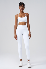 Women's Set:Cross Back Bra& Cargo Pocket Sports Leggings