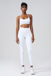 Women's Set:Cross Back Bra& Cargo Pocket Sports Leggings