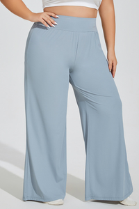 Plus Size Women's High Waisted Wide Leg Pants