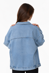 Women's Fall Oversized Drop Shoulder Denim Jacket