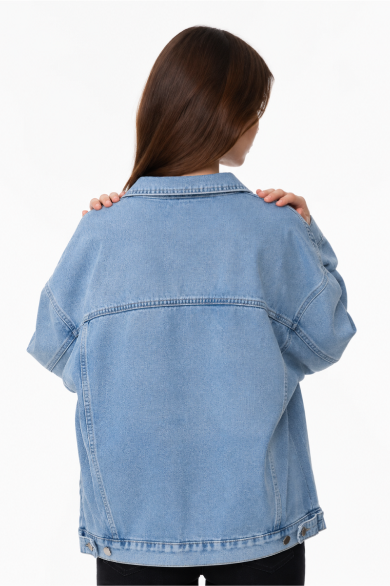Women's Fall Oversized Drop Shoulder Denim Jacket