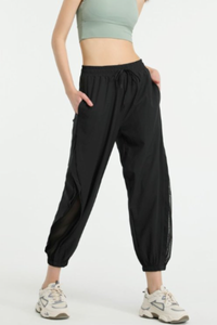 Women's Side Mesh Panel Pocket Quick Dry Athletic Jogger