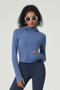 Women's Butter-Soft Hooded Cropped Yoga Jacket