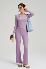 Long-sleeved flared pants set