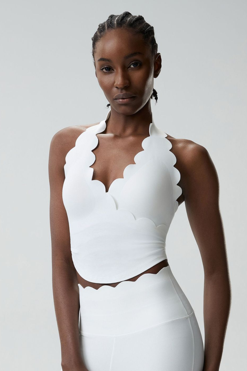 Women's Petal Halter Neck Athletic Tank Top
