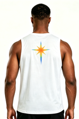 Men's Raglan Crew Neck Printed Quick Dry Athletic Tank Top