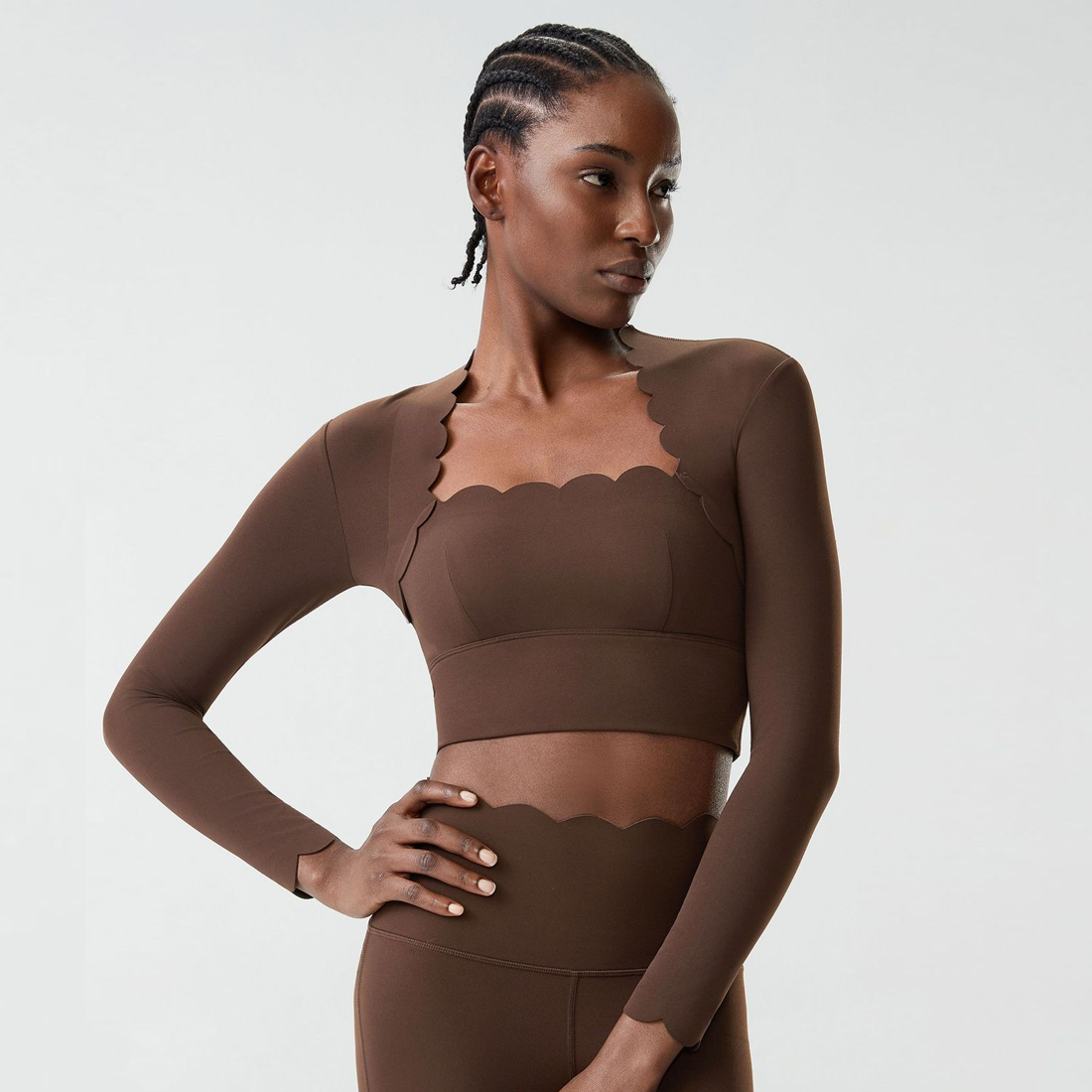 Women's Petal Cap Sleeve Long Sleeve Top