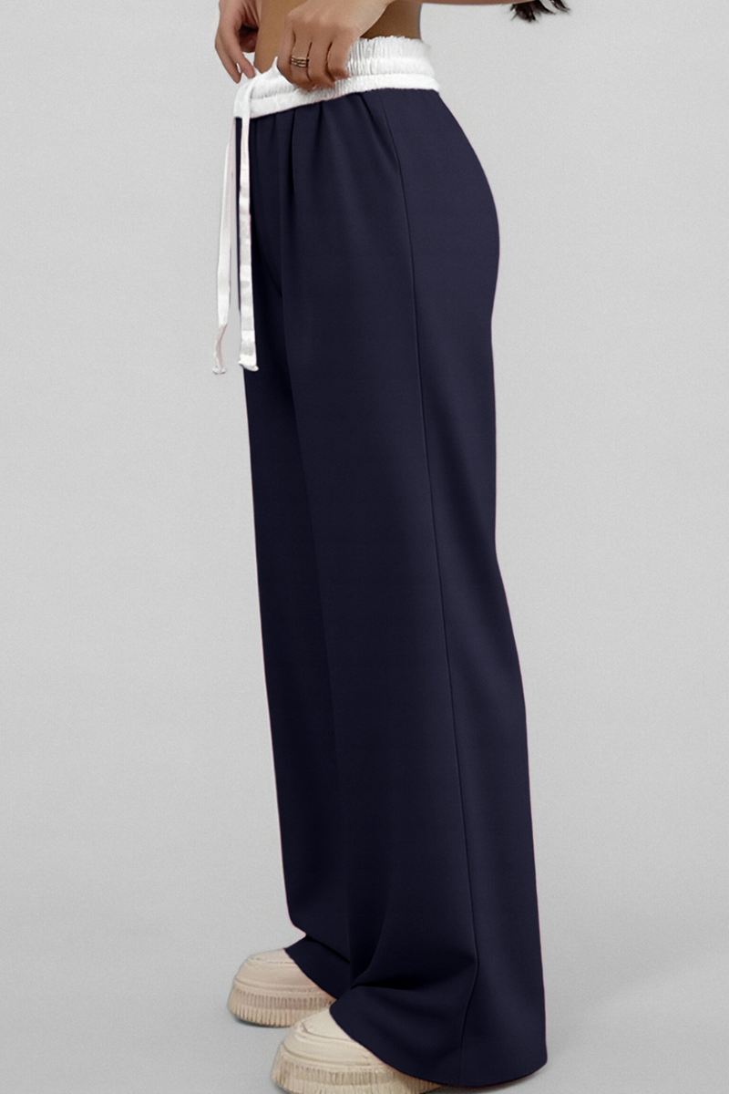 Women's Color-Blocked Drawstring Casual Pants