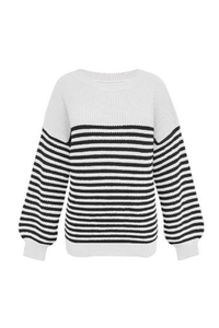 Women's Striped Color Block Oversized Knit Sweater