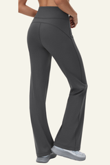 Women's Athletic High-Waist Drawstring Flared Yoga Pants.