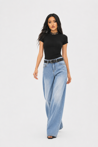 Women's High-Waisted Loose Wide-leg Jeans