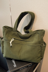 Women's Fall Vintage Corduroy Hand-Carry & Shoulder Tote Bag