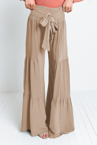 Women's vintage layered wide-leg pants