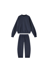 Women's Fall 100% Cotton Set:Solid Pullover And Sweatpants