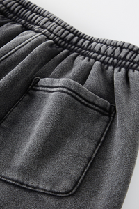 Men/Women Unisex Wax-Dye Washed Fleece Jogger Pants