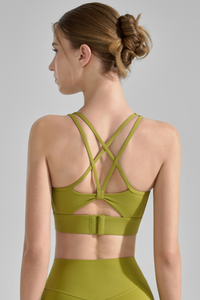 Women's U-Neck Crisscross Straps High Impact Sports Bra