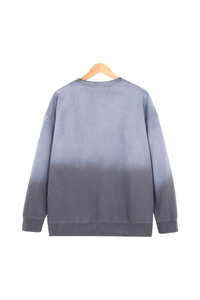 Unisex Fall Washed Vintage Gradient Crew Neck Sweatshirt