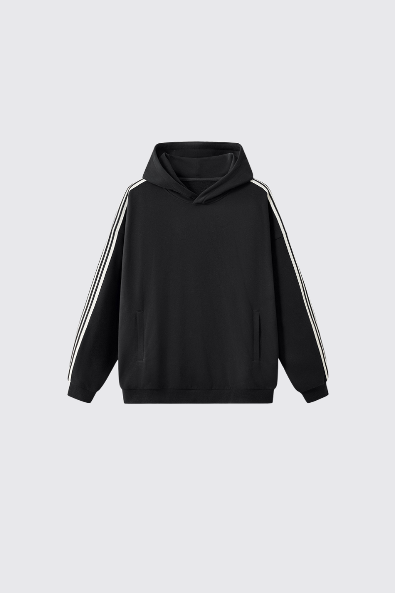 Men's 350g Color Block Side Stripe Ribbed Cuff Hoodie