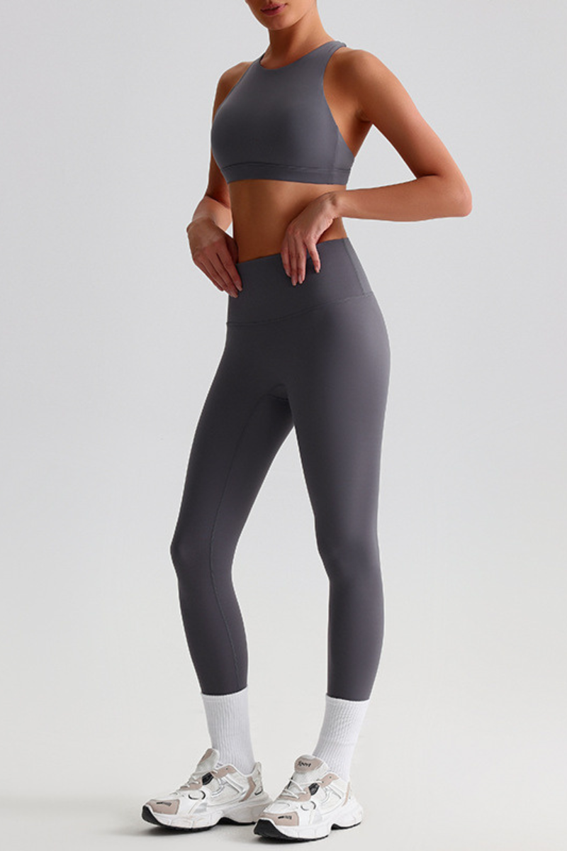 Women's Brushed Mock Neck Bra & Yoga Leggings 2-Piece Set