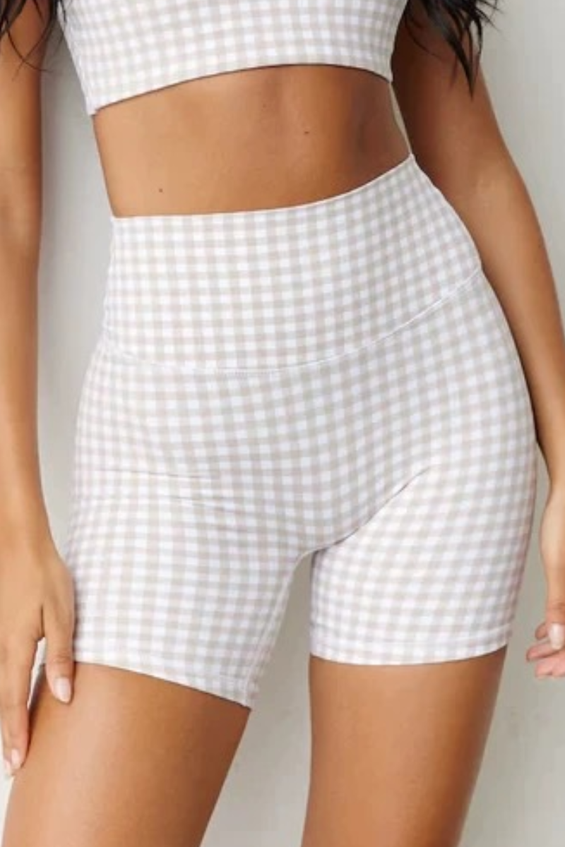 Women's Plaid Print Athletic Shorts