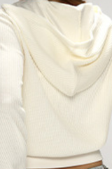 Zipper-fastened hooded short-sleeved jacket