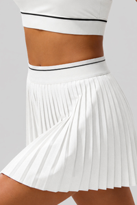 Women's High-Waist Pleated Athletic Skort with Side Pocket