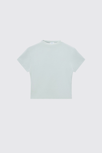 Women's 260g Mock Neck Soft Stretch Multicolor Slim Tee