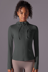 Women's Spring Slim-fit Hooded Quick-Dry Yoga Sports Jacket