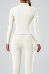 Women's stand-up collar with zipper sports jacket.