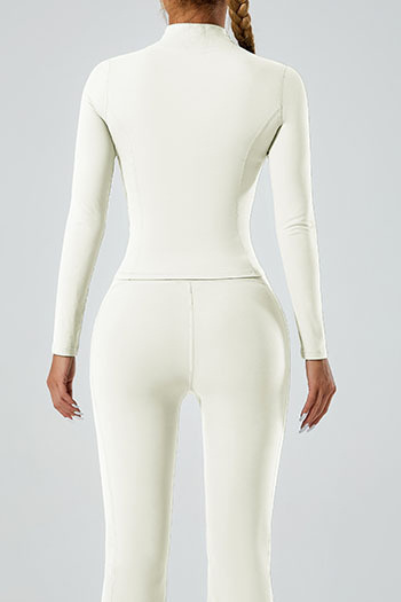 Women's stand-up collar with zipper sports jacket.