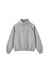 Women's Asymmetric Zip Elastic Hem Mock Neck Sweatshirt