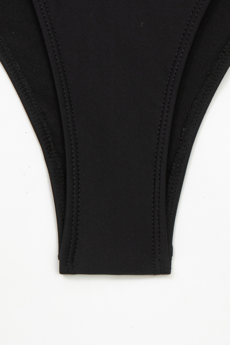 Women's V-neck Cutout Solid Sexy Swimsuit