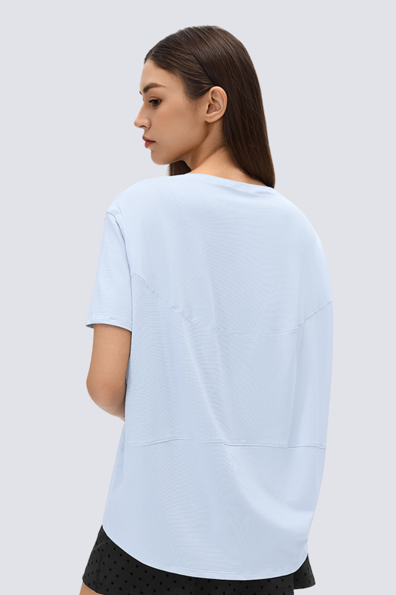 Women's Summer Lightweight Loose Fit Solid Sports T-Shirt