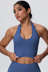 Women's Seamless Halter Backless Sports Tank Top