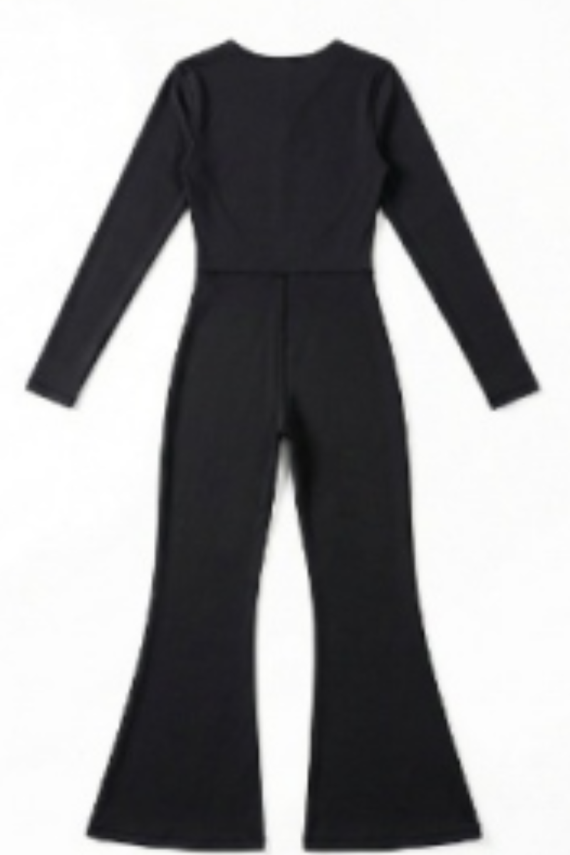 Women's Square Neck Contrast Stitch Waist Cinch Jumpsuit
