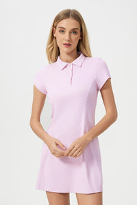 Women Mid-Length Waist Thin Ice Breathable Tennis Sports Yoga Short-Sleeved Dresses