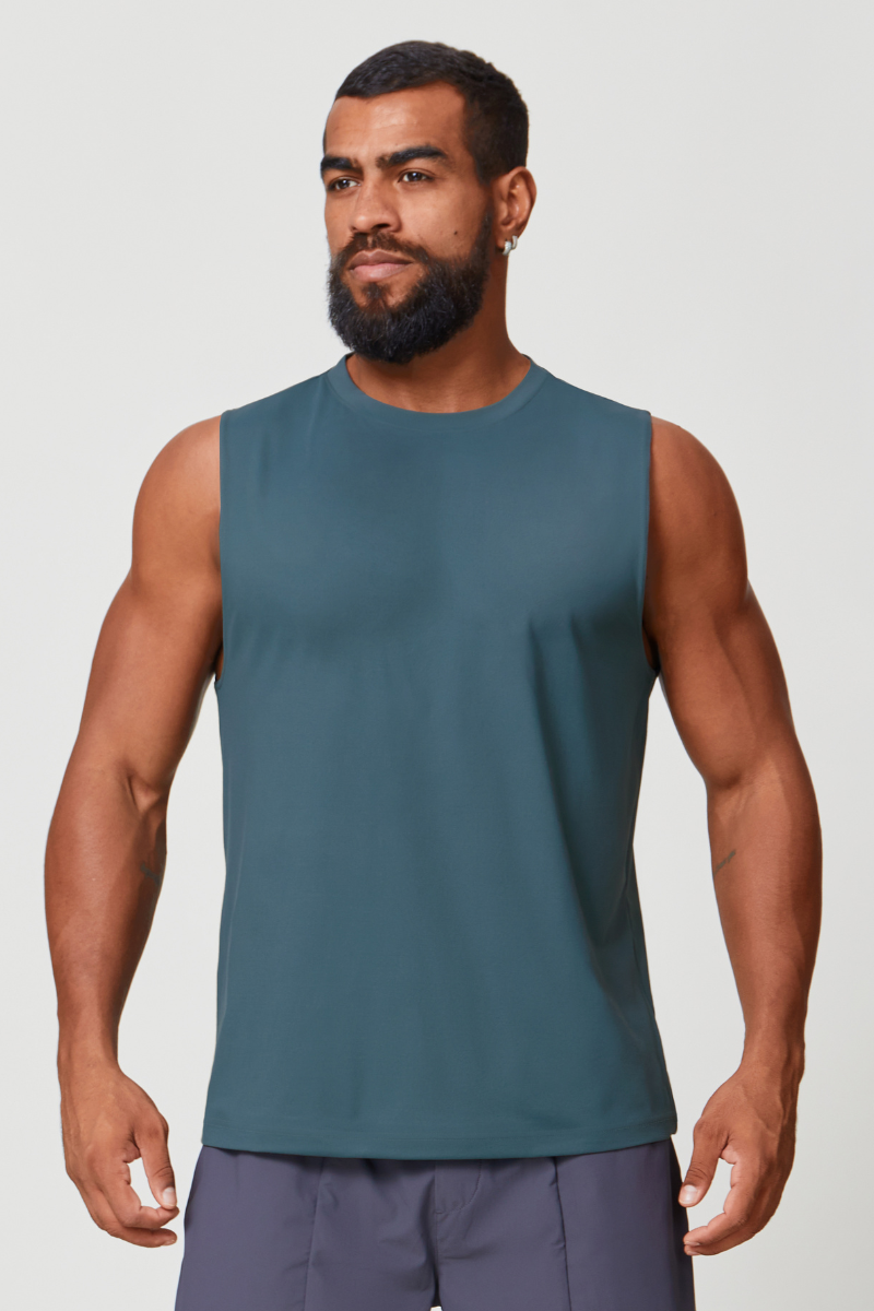 Men's Sleeveless Solid Color Breathable Running Athleisure Tank Top