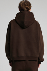 Terry cloth-lined, fuzzy-zipper sweatshirt