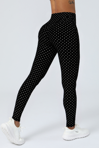 Women's Athletic Polka Dot Mid Waist Yoga Leggings