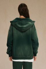 Unisex 360G Heavyweight Washed Distressed Hooded Jacket