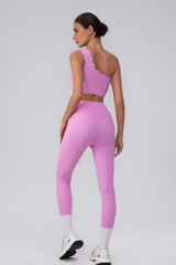 Women's Asymmetric One-Shoulder Bra & V-Waist Leggings Set